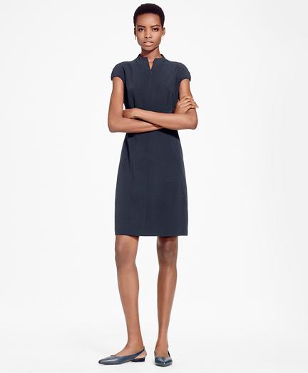 Brooks Brothers Cap-sleeve Crepe Satin Sheath Dress