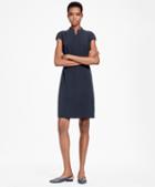 Brooks Brothers Cap-sleeve Crepe Satin Sheath Dress