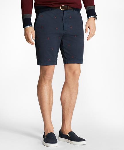 Brooks Brothers Foulard-embroidered Stretch Cotton Twill Shorts