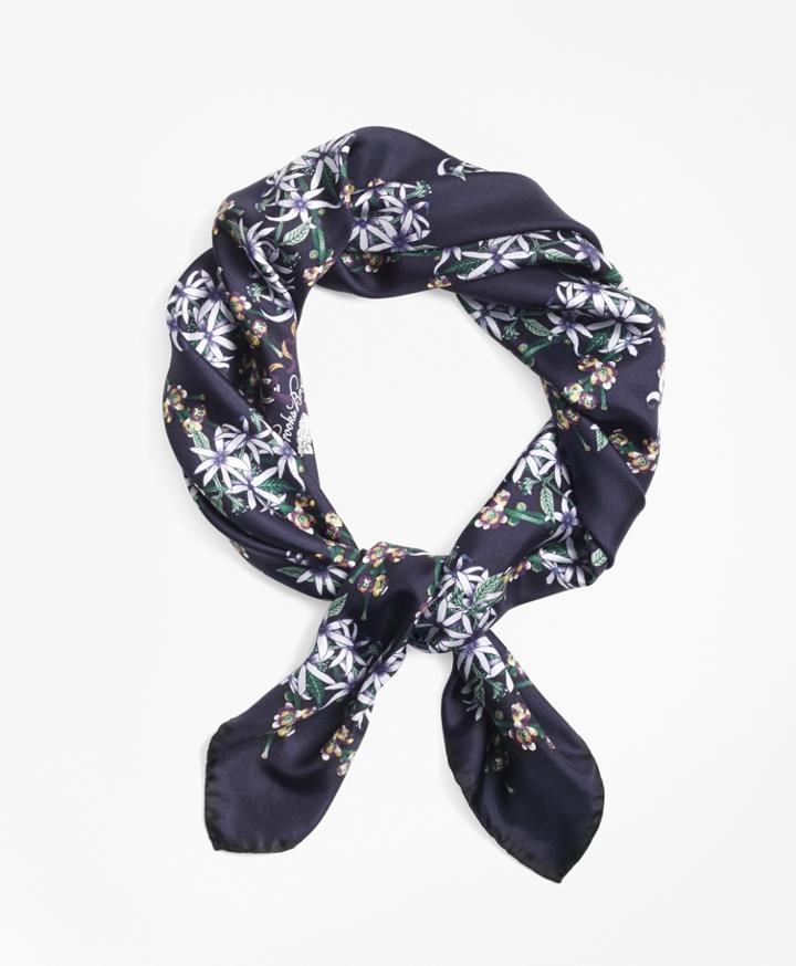 Brooks Brothers Women's Wildflower-print Silk Square Scarf