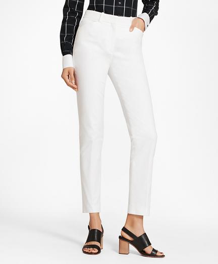 Brooks Brothers Stretch Cotton Pique Ankle Pants