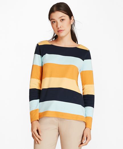 Brooks Brothers Block Striped Supima Cotton Interlock Tunic