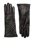 Brooks Brothers Cashmere Lined Quilted Leather Gloves