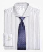 Brooks Brothers Men's Non-iron Slim Fit Alternating Triple Stripe Dress Shirt