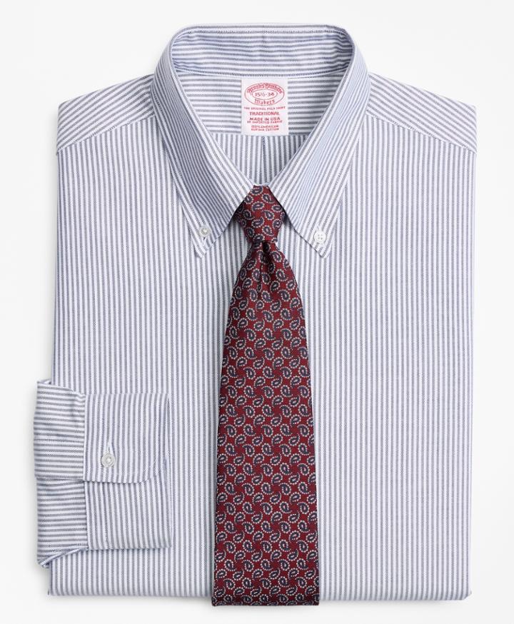 Brooks Brothers Men's Original Polo Button-down Oxford Relaxed Fit Dress Shirt, Candy Stripe
