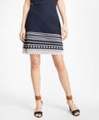 Brooks Brothers Women's Embroidered Cotton Canvas Skirt