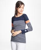 Brooks Brothers Women's Striped Cotton Jersey Top