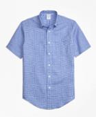 Brooks Brothers Regent Fit Gingham Irish Linen Short-sleeve Sport Shirt