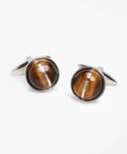Brooks Brothers Men's Tiger's-eye Round Cuff Links