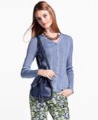 Brooks Brothers Women's Cable-rib Shimmer-knit Cardigan