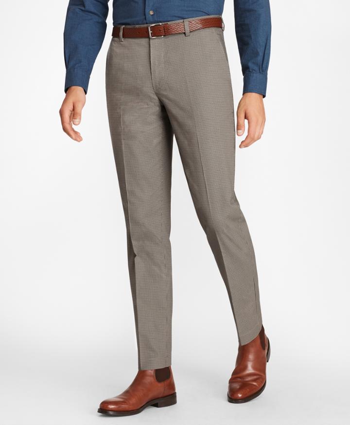 Brooks Brothers Men's Milano Fit Mini-check Stretch Advantage Chinos