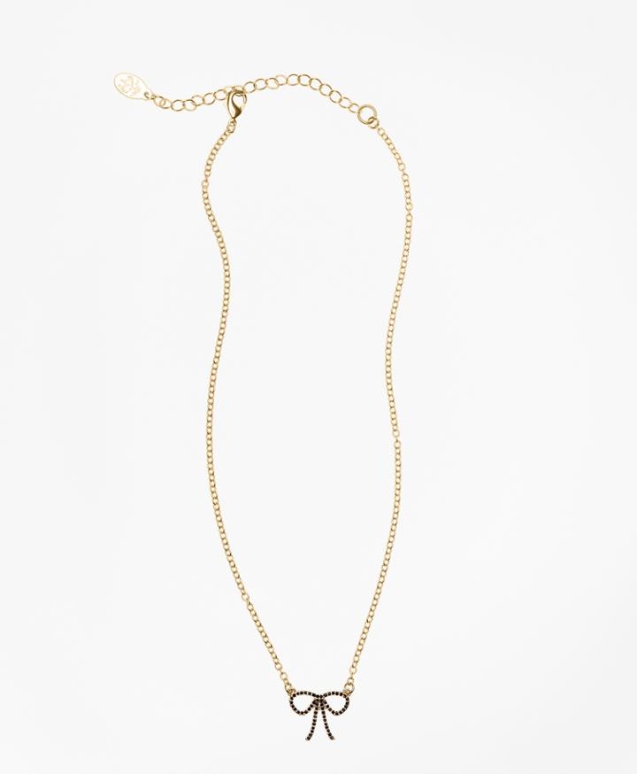 Brooks Brothers Women's Crystal Pave Bow Necklace