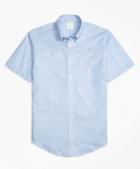 Brooks Brothers Non-iron Brookscool Milano Fit Short-sleeve Sport Shirt