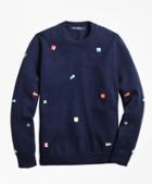 Brooks Brothers Cotton Flag Embroidered Sweater