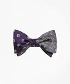 Brooks Brothers Multi-medallion With Spaced Flower Reversible Bow Tie