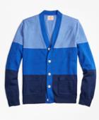 Brooks Brothers Men's Striped Color-block Cotton Cardigan