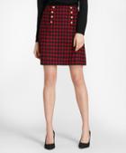 Brooks Brothers Checked Wool-blend Skirt