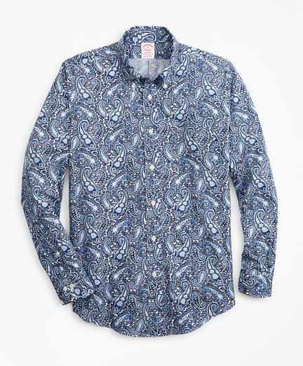 Brooks Brothers Madison Fit Large Paisley Print Sport Shirt