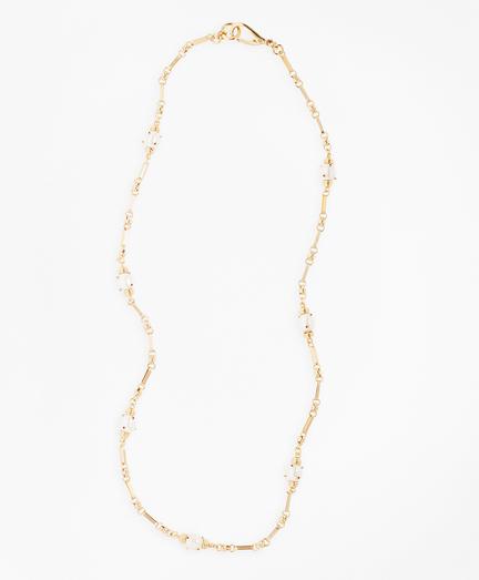 Brooks Brothers Gem-studded Pearl Station Necklace