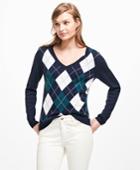 Brooks Brothers Women's Merino Wool Argyle Sweater