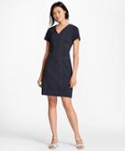 Brooks Brothers Topstitched Ponte Knit Shift Dress