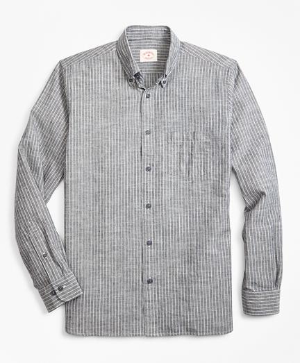 Brooks Brothers Indigo-dyed Striped Denim Sport Shirt