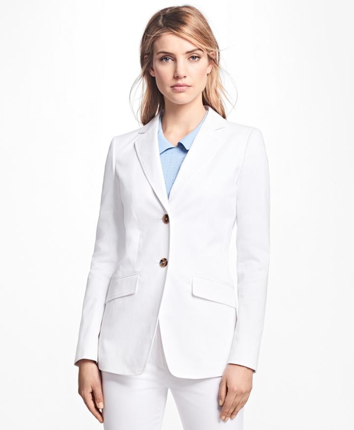Brooks Brothers Women's Two-button Stretch-cotton Twill Jacket