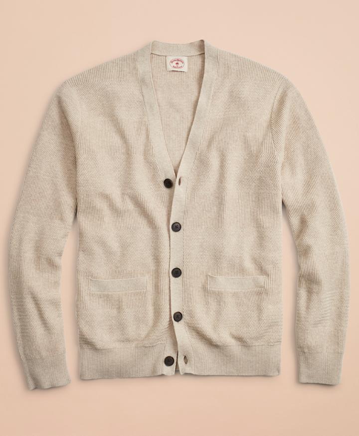 Brooks Brothers Men's Alternating Stitch Cotton-linen Cardigan