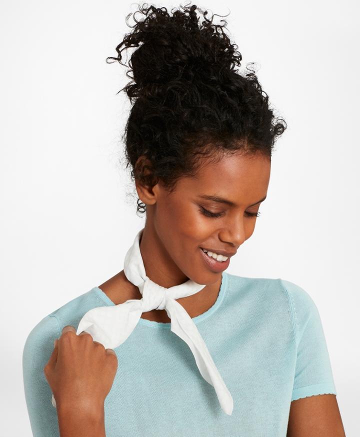 Brooks Brothers Women's Polka-dot Cotton Square Scarf
