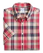 Brooks Brothers Slim Fit Plaid Madras Short-sleeve Sport Shirt