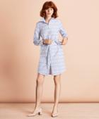 Brooks Brothers Striped Clip-dot Cotton Dobby Shirt Dress