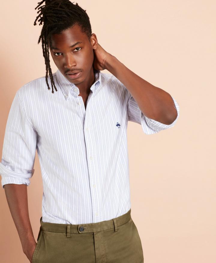 Brooks Brothers Men's Multi-stripe Cotton Oxford Sport Shirt
