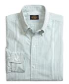Brooks Brothers Men's Own Make Green Pencil Stripe Sport Shirt