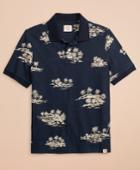 Brooks Brothers Men's Tropical Print Slub Cotton Jersey Polo Shirt
