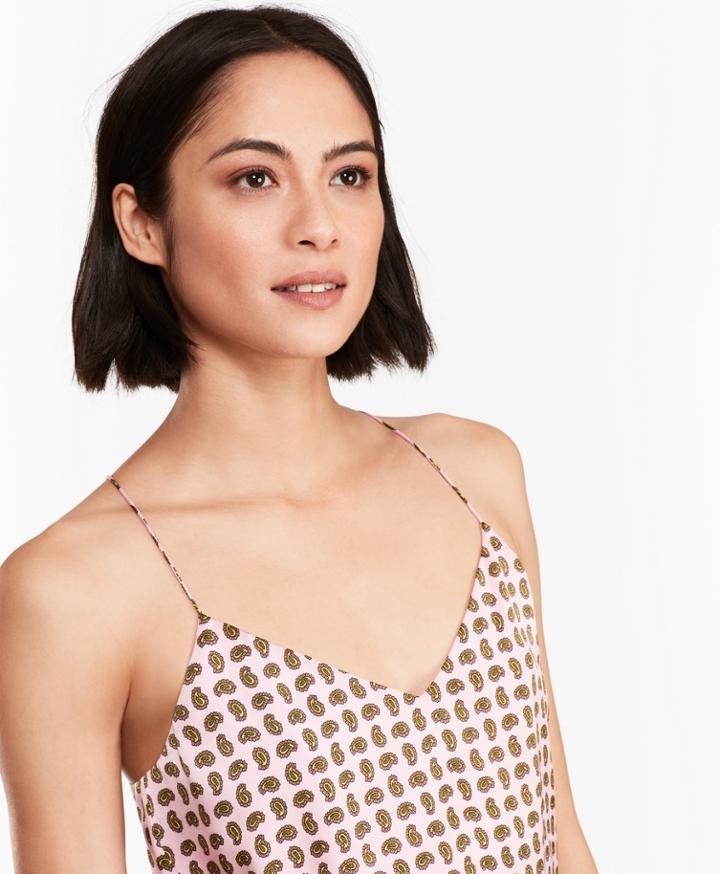 Brooks Brothers Women's Paisley-print Silk Charmeuse Cami