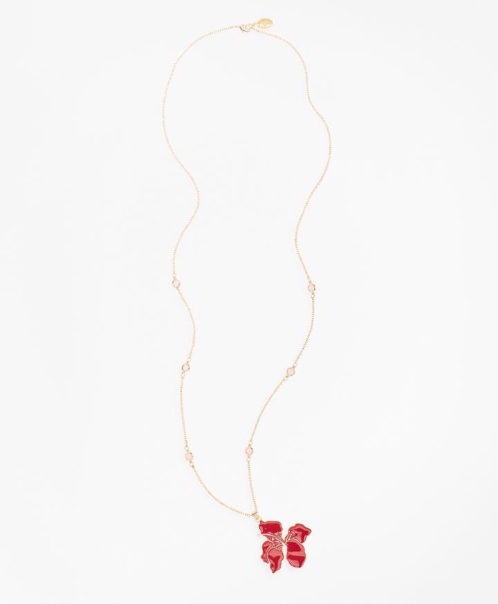 Brooks Brothers Women's Gold-plated Hibiscus Pendent Necklace