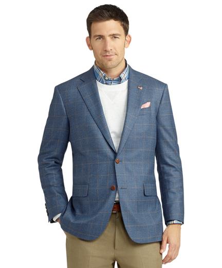 Brooks Brothers Madison Fit Two-button Saxxon Wool Windowpane Sport Coat