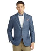 Brooks Brothers Madison Fit Two-button Saxxon Wool Windowpane Sport Coat