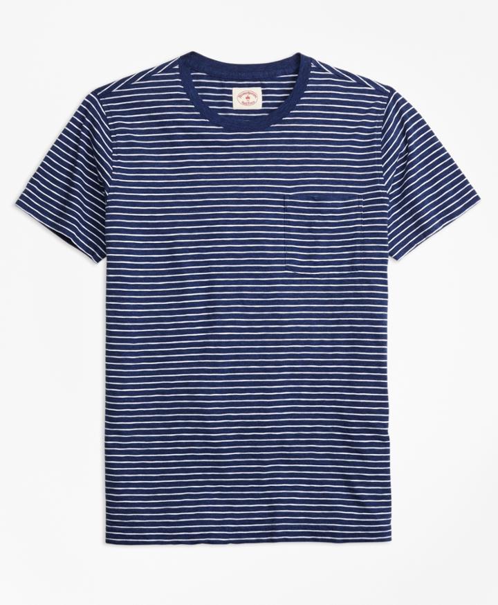 Brooks Brothers Men's Stripe Cotton Jersey Pocket T-shirt