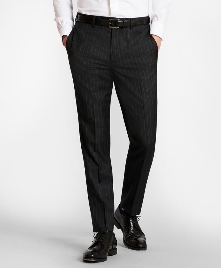 Brooks Brothers Men's Brooksgate Milano-fit Striped Wool Twill Suit Pants