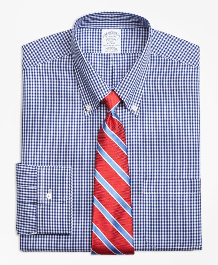 Brooks Brothers Men's Slim Fitted Dress Shirt, Non-iron Dobby Gingham