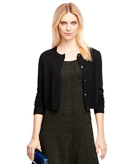 Brooks Brothers Merino Wool Cropped Cardigan