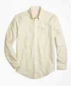 Brooks Brothers Non-iron Madison Fit Yellow Stripe Sport Shirt