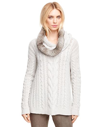 Brooks Brothers Cashmere Handknit Cable Sweater