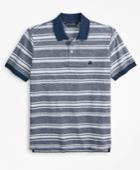 Brooks Brothers Men's Original Fit Cotton And Linen Stripe Polo Shirt
