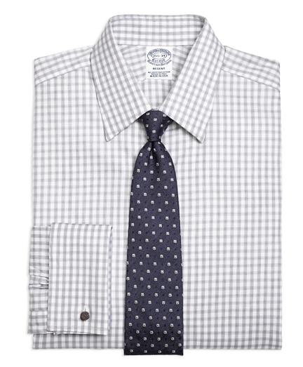 Brooks Brothers Regent Fitted Dress Shirt, French Cuff Heathered Gingham