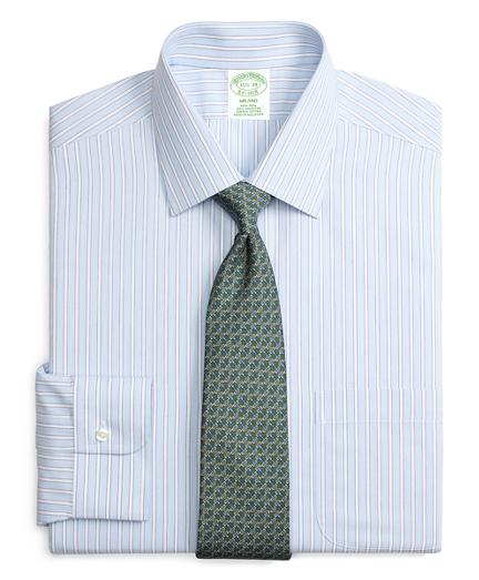 Brooks Brothers Non-iron Milano Fit Ground Stripe Dress Shirt