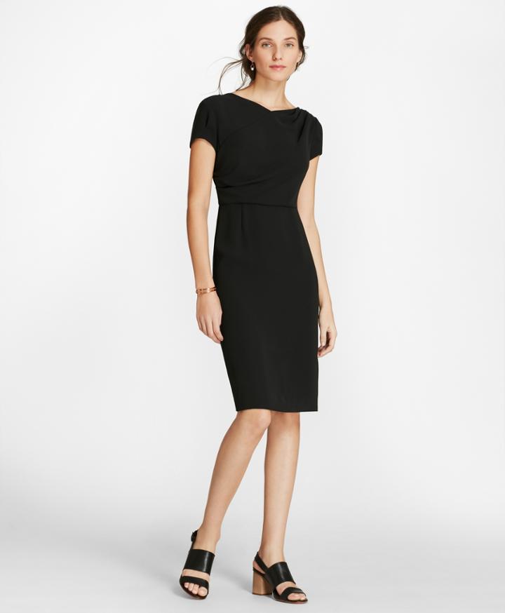 Brooks Brothers Women's Draped Crepe Sheath Dress