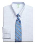 Brooks Brothers Men's Extra Slim Fit Original Polo Button-down Oxford Small Windowpane Dress Shirt