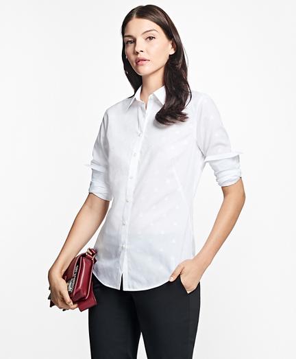 Brooks Brothers Fitted Golden Fleece Jacquard Blouse